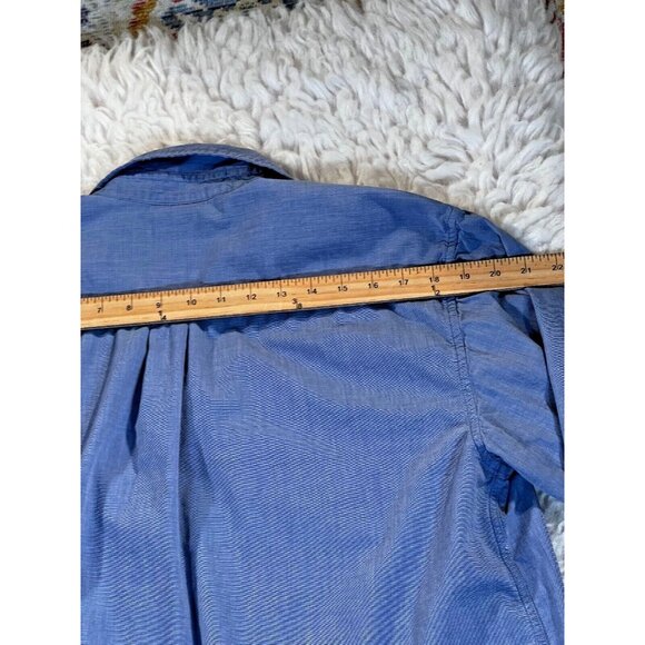 Steve & Barry Mens Casual Shirt Lg Blue Long Sleeve Pocket Solid 100% Cotton - Picture 3 of 10